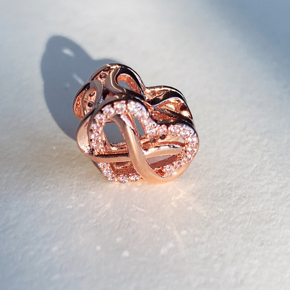 【Moments】Pan Family Infinity Red Heart Charm Rose gold Pink 925 silver Rose gold 782246C01 792246C01