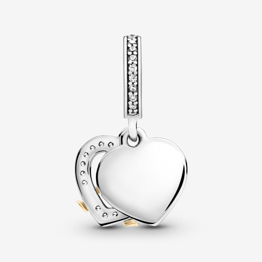 【Moments】Pan Two-tone Happy Anniversary Dangle Charm 799322C01 925 Silver People Cheers pendant