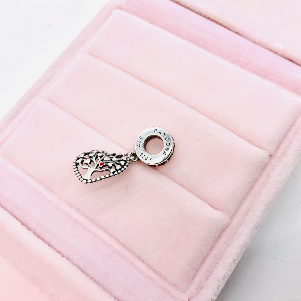 【Moments】 TREE OF LOVE HANGING CHARM PINK 925 SILVER Family 796592CZSMX