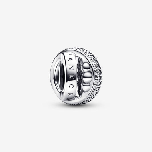 【Moments】PAN Signature Logo Pavé & Beads Charm 792317C01 Sterling silver 925 silver