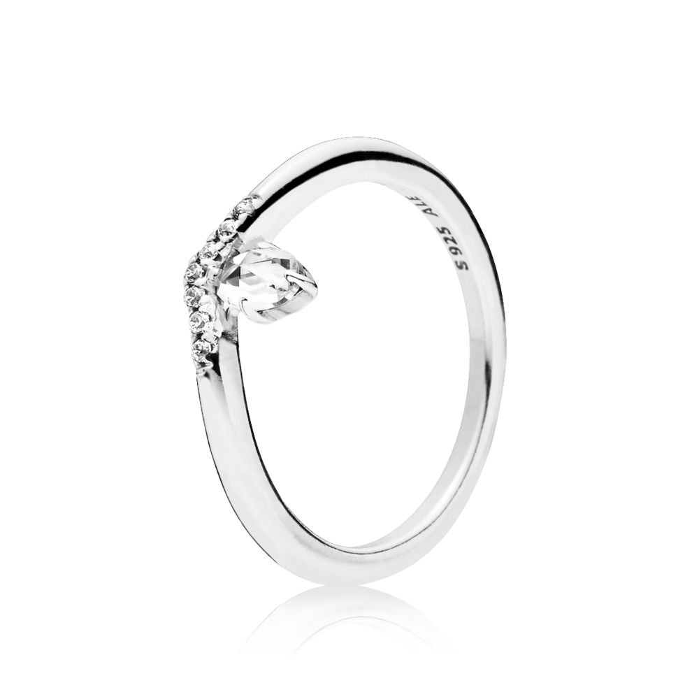 PAN Classic Wishbone Ring 925 silver diamond women 197790CZ Clear Sterling silver Marquise