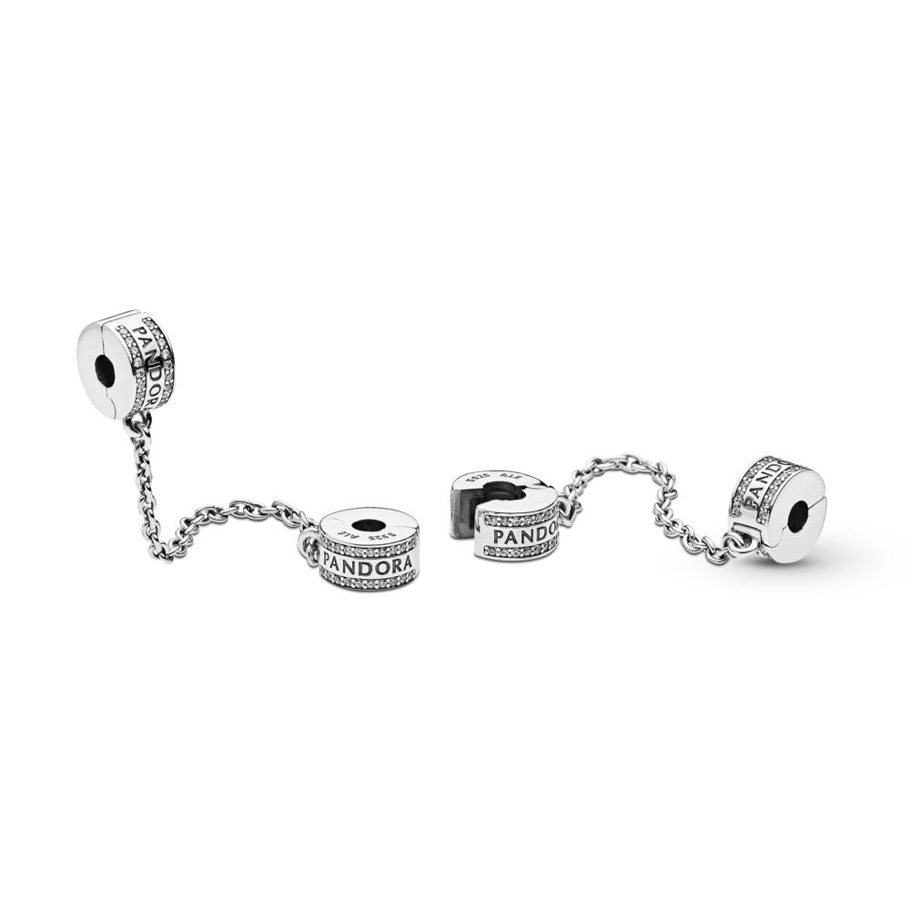 【MOMENTS】PAN LOGO SAFETY CHAIN 925 silver charm 792057CZ clip