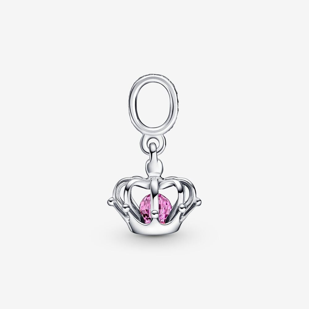 【Moments】PAN Regal Crown Dangle Charm 790231C01 Pink crystal pendant 925 silver