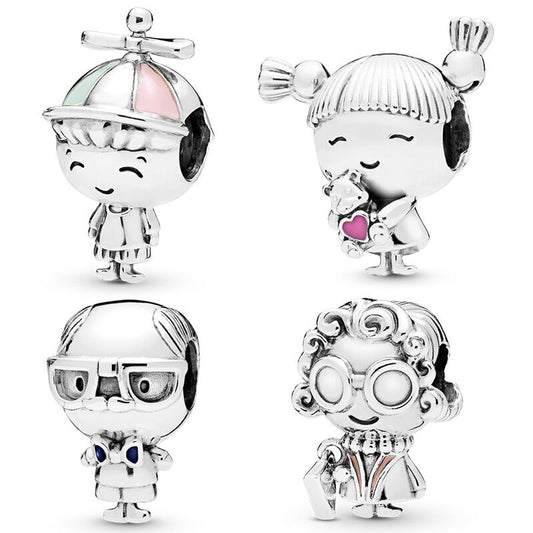 Pan Little Boy Charm 925 Silver Grandpa Grandma Girl for women 798013EN188 798014EN190 798015ENMX 798016EN160