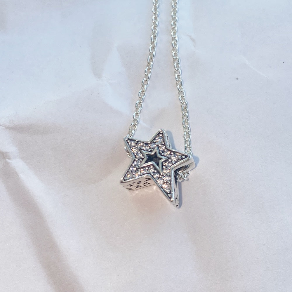 【Moments】Pan Sparkling Asymmetric Star Charm 790016C01 srar charm with stone Sterling silver