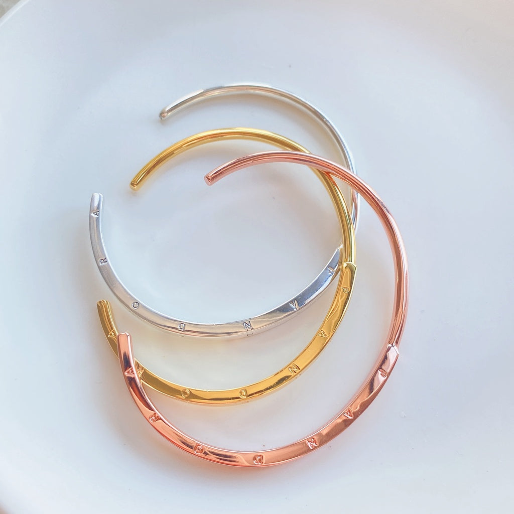 Pan Signature I-D Bangle 925 silver women rose gold/gold/silver Simple classic style 589493C00 569493C00 599493C00