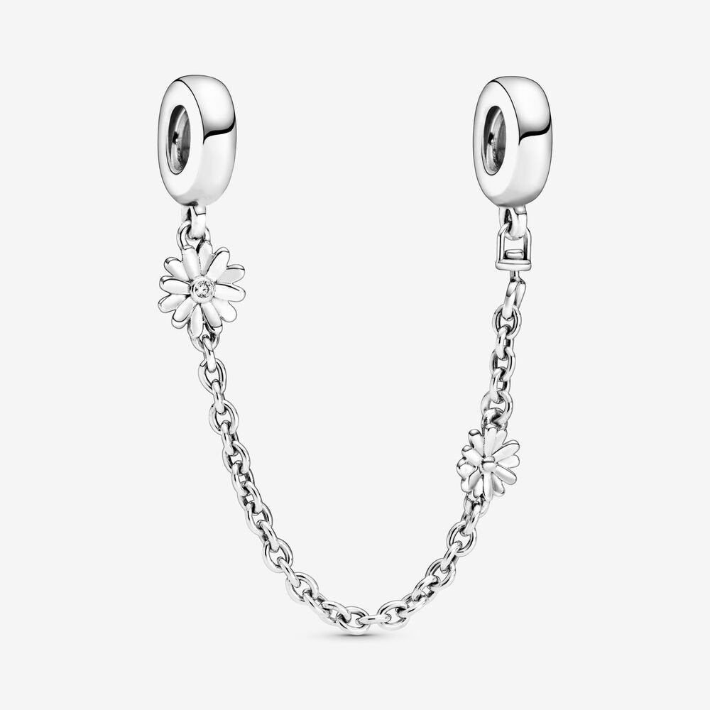 【Moments】Pan Daisy Flower Safety Chain Charm  Sterling Silver 798764C01 Stone