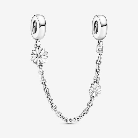 【Moments】Pan Daisy Flower Safety Chain Charm  Sterling Silver 798764C01 Stone