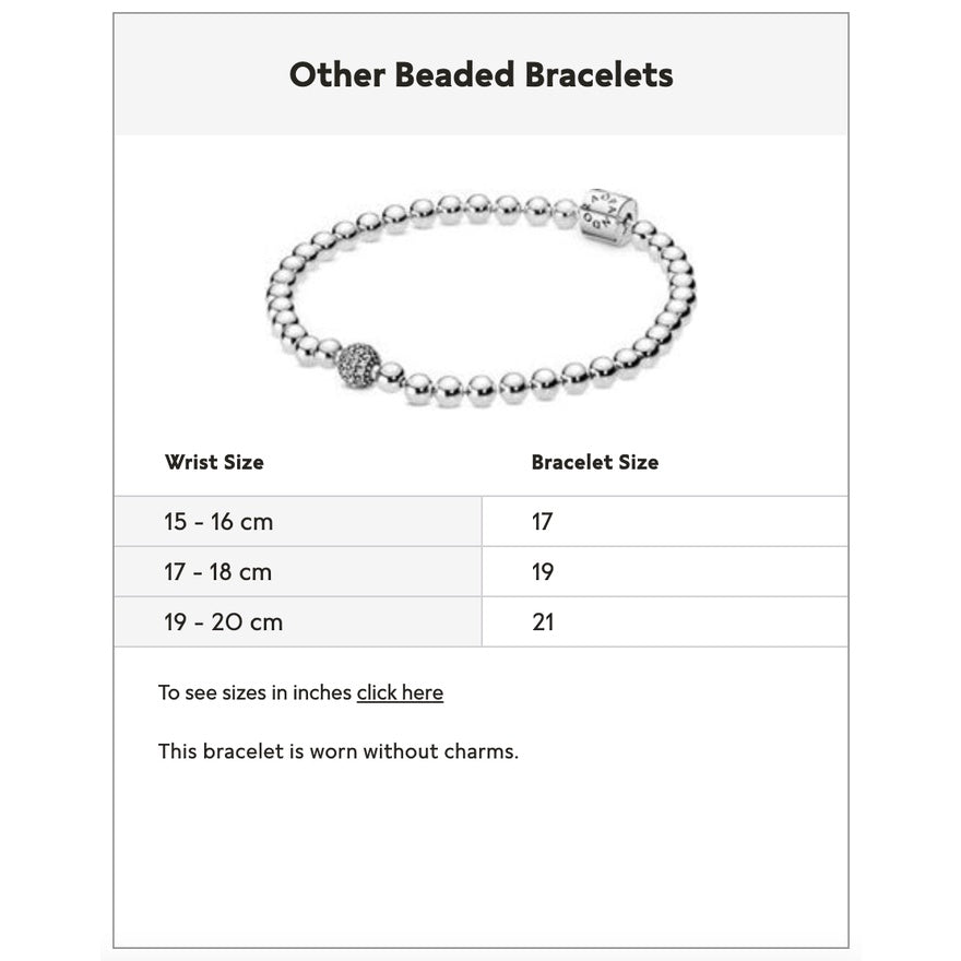 Pan Rose Beads & Pavé Bracelet 925 silver Round bead bracelet 598342CZ 588342CZ 598342CZ