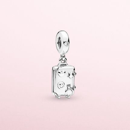 【Moments】Suitcase Hanging Charm  925 silver Smiley pendant can open for pan 797887EN160