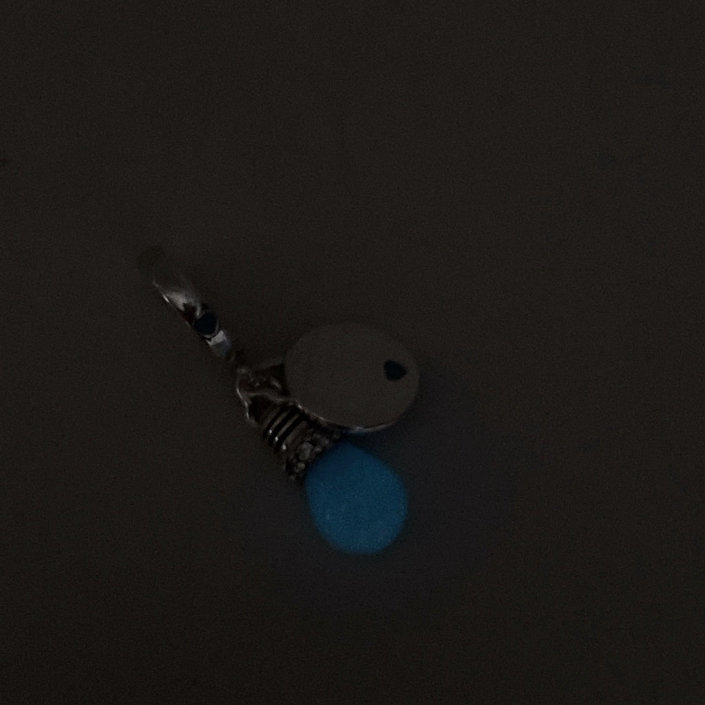 【Moments】Pan Glow-in-the-dark Lightbulb Double Dangle Charm 791123C01 noctilucence luminous Blue