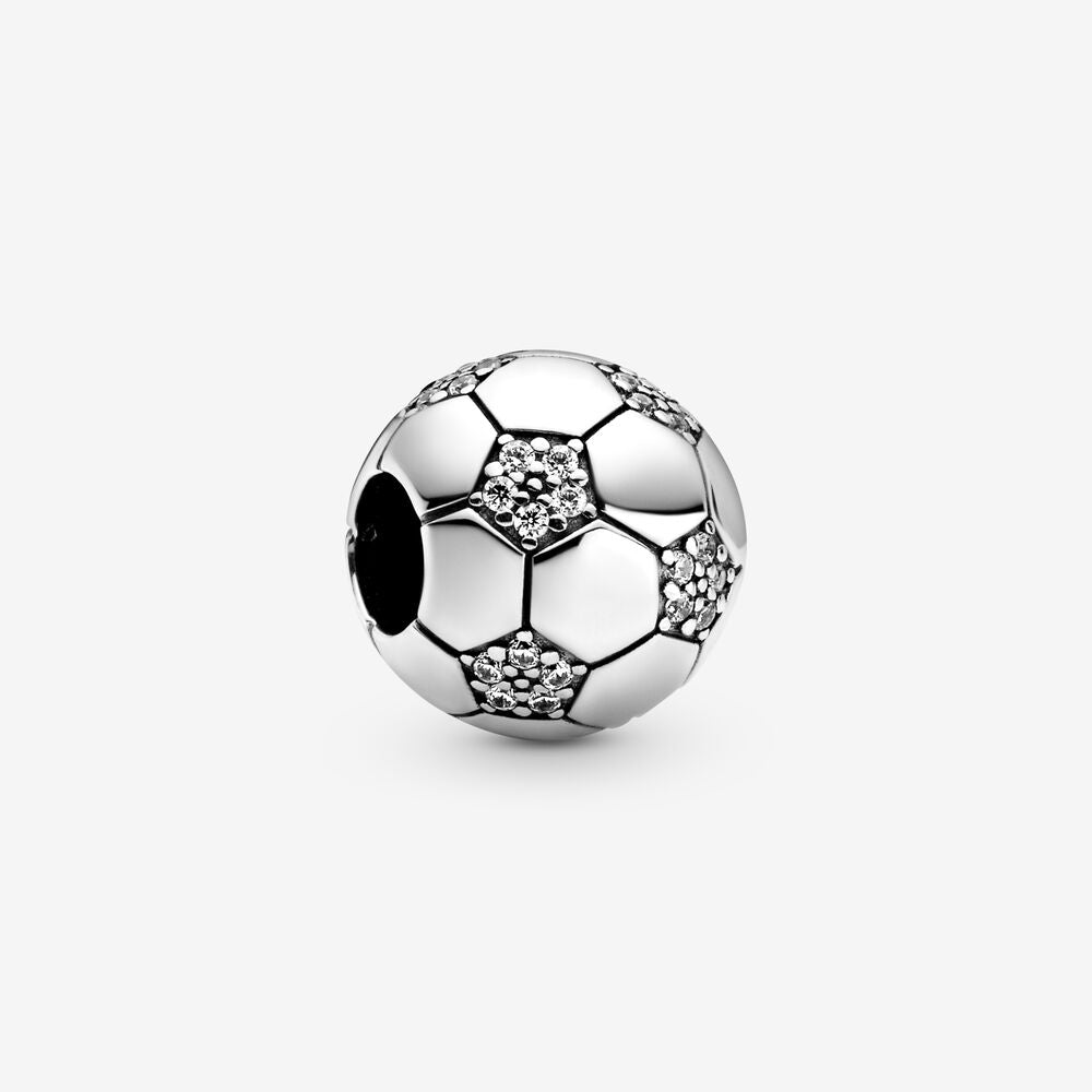 【MOMENTS】PAN Sparkling Football Charm 798795C01 925 Silver for women bracelet soccer