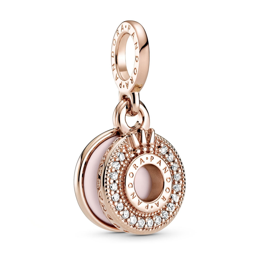 【Moments】Pan Rose Signature Sparkling Pave O Dangle Charm 789055C01 rose gold bracelet charm pendant