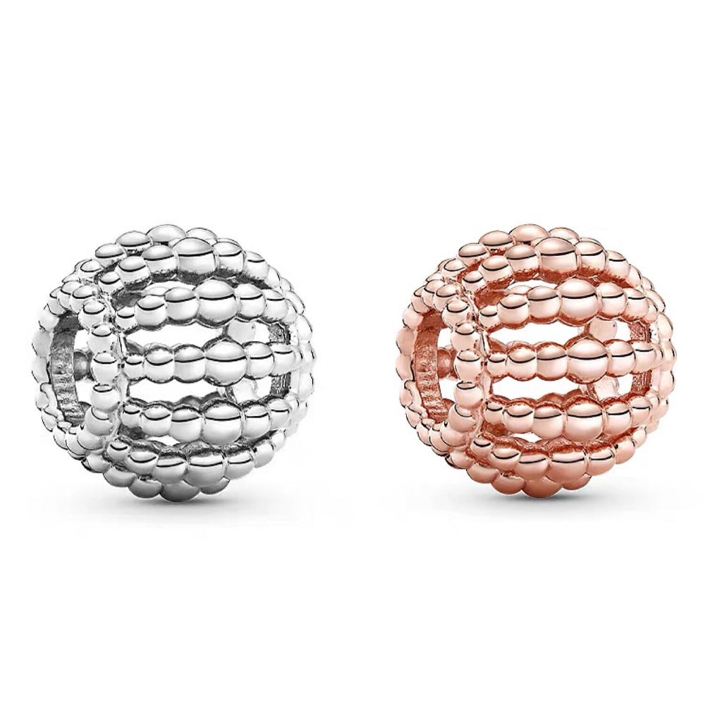【Moments】PAN Beaded Openwork Charm 925 Silver ROSE Gold for women 798679C00 788679C00