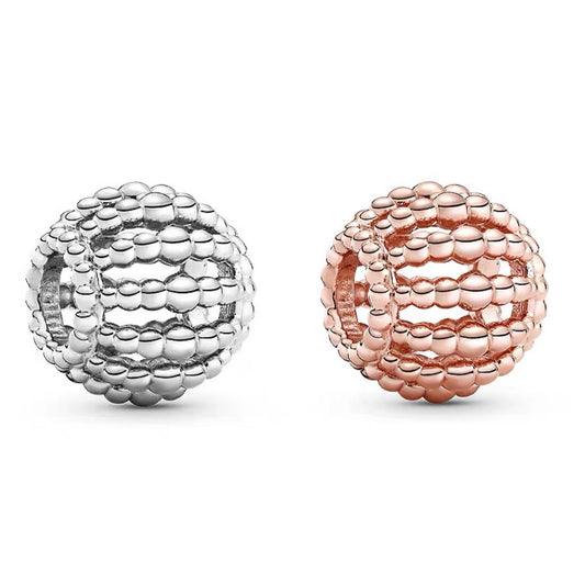 【Moments】PAN Beaded Openwork Charm 925 Silver ROSE Gold for women 798679C00 788679C00
