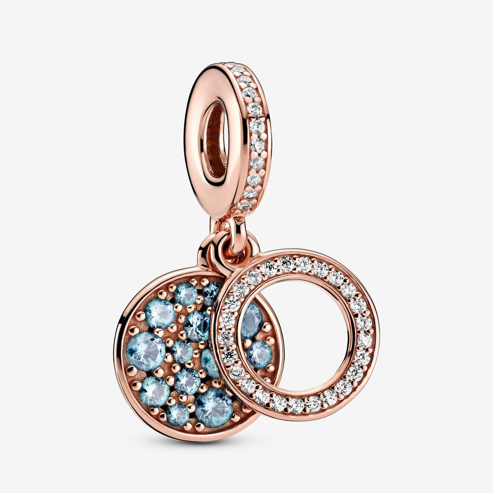 【Moments】PAN Sparkling Disc Double Dangle Charm pendant 799186C01 789186C01 789186C02 blue