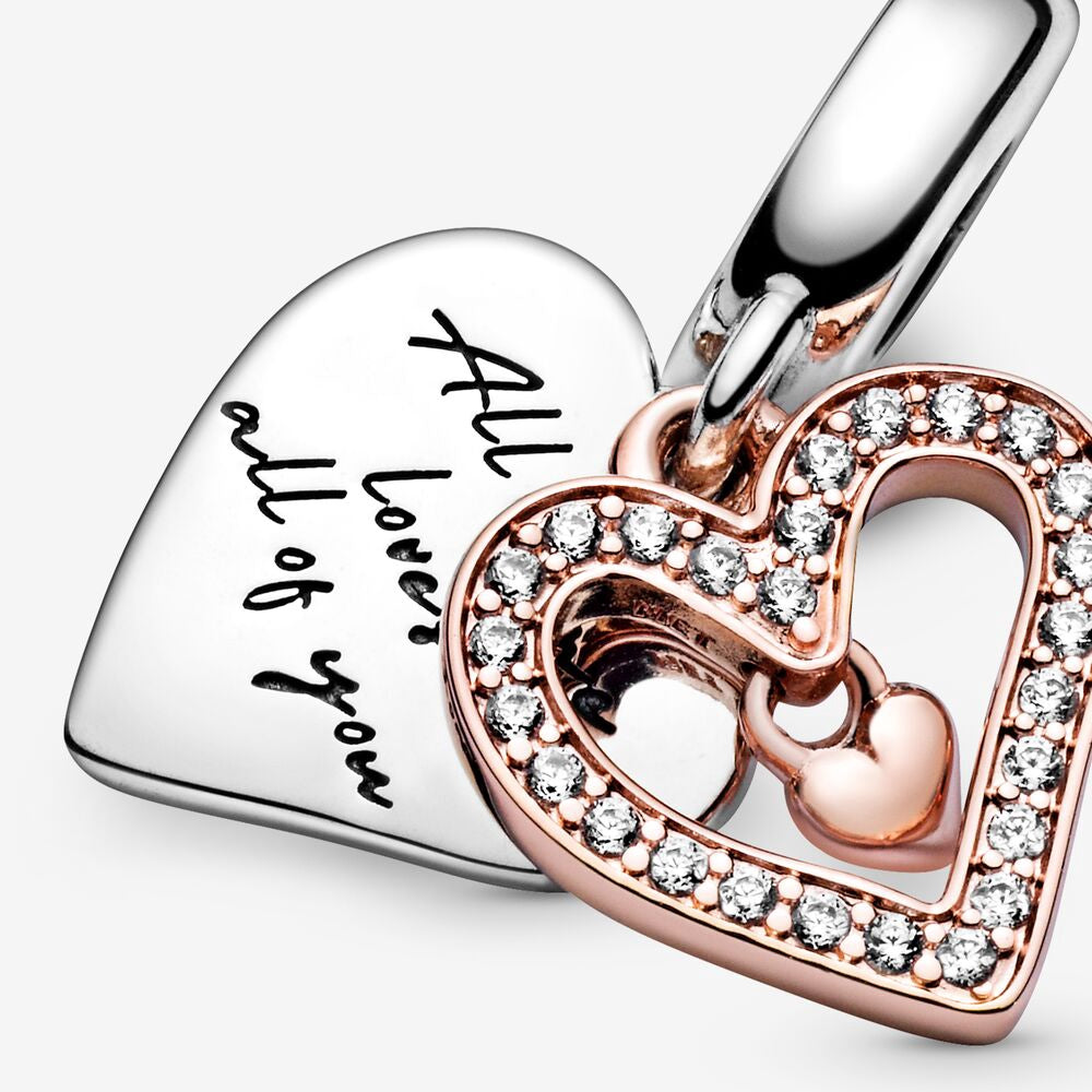 【MOMENTS】PAN Sparkling Freehand Heart Dangle Charm 925 Silver pendant 788693C01