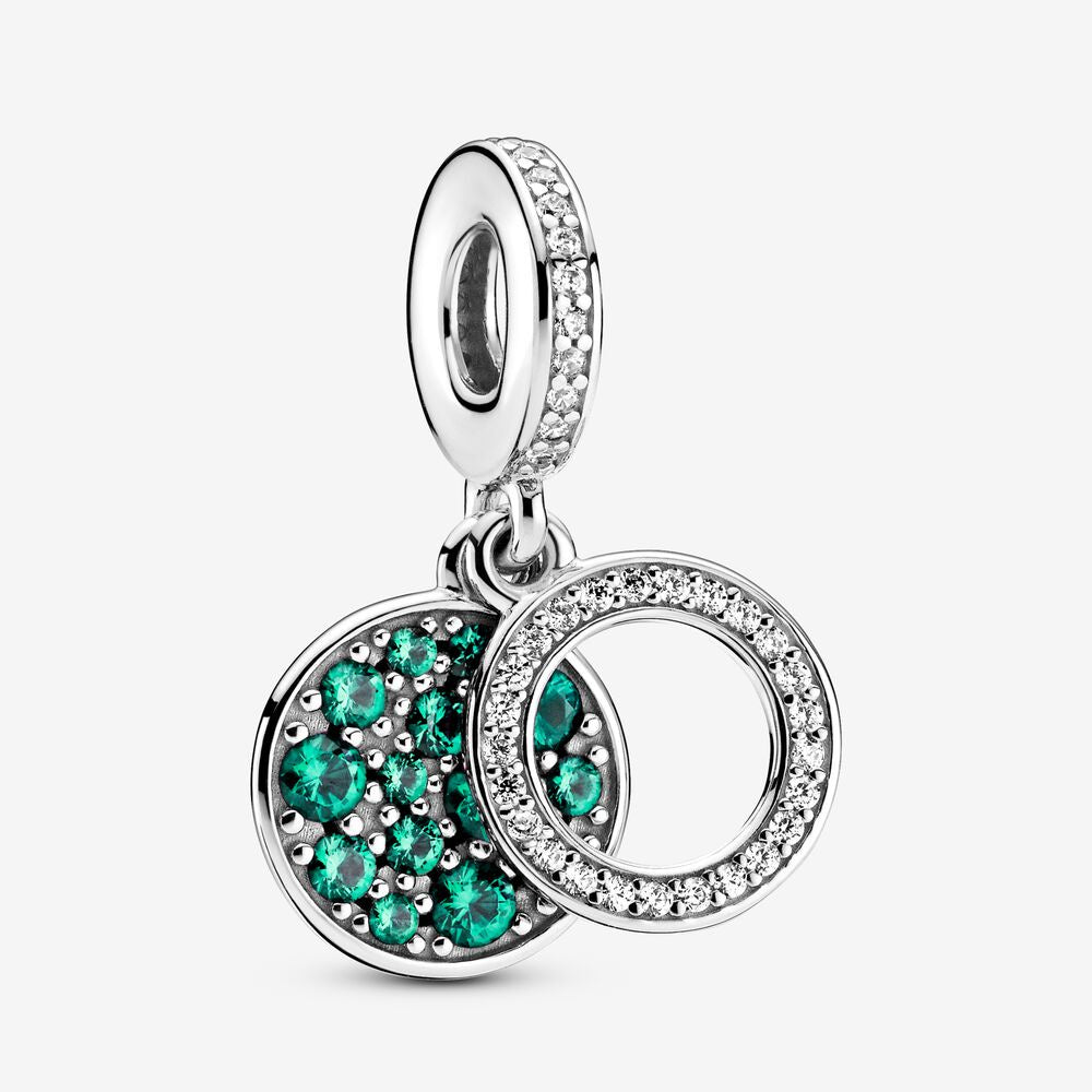 【Moments】PAN Sparkling Disc Double Dangle Charm pendant 799186C01 789186C01 789186C02 blue