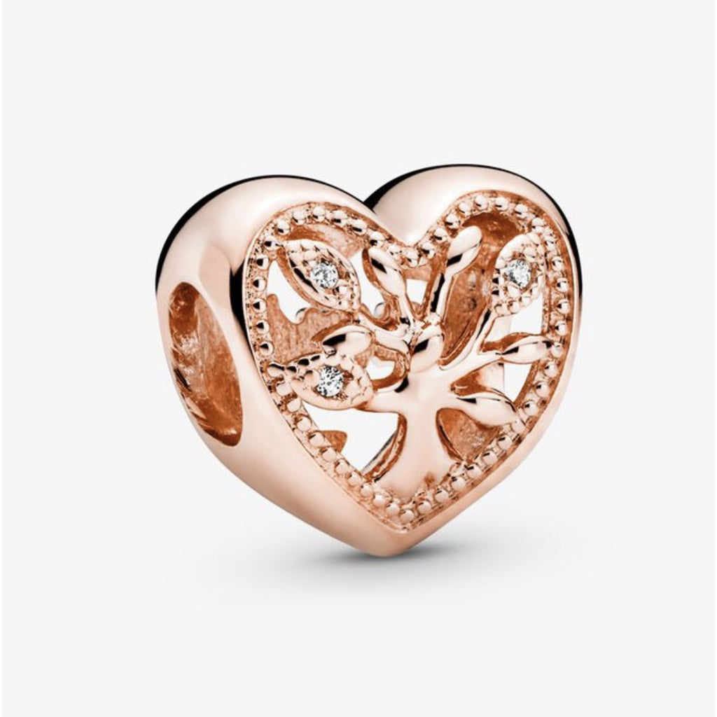 【Moments】PAN Openwork Family Tree Heart Charm 797058 788826C01 Rose gold 925 silver