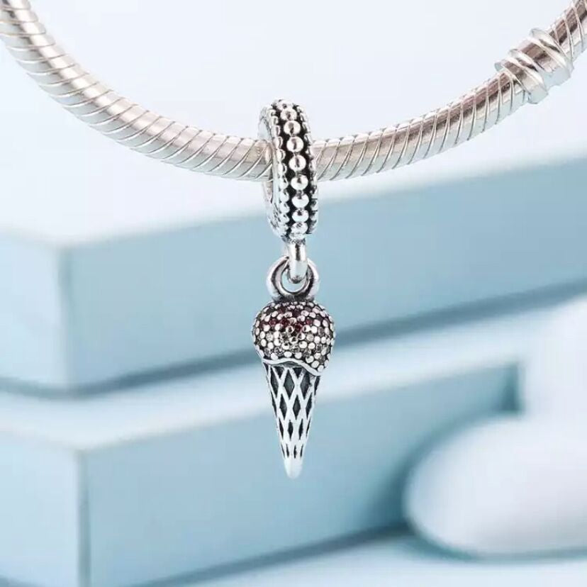 【Moments】Pan ice cream Charm 925 Silver for women pendant  diamond 791710CZR