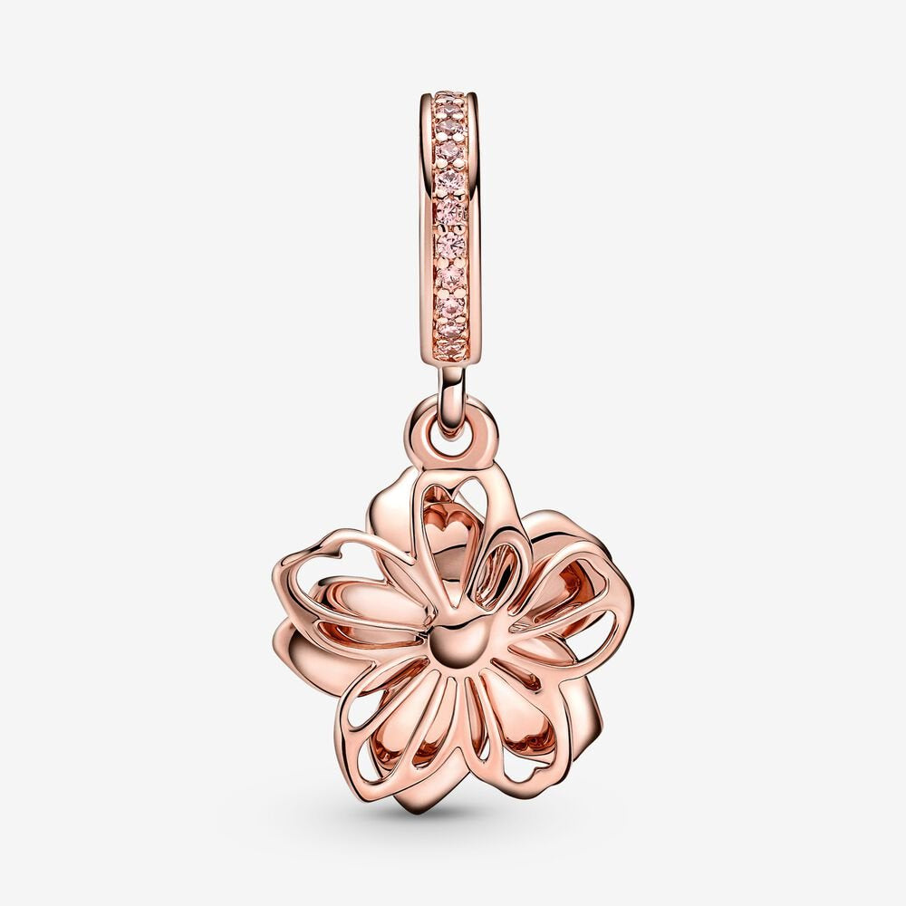 【Moments】PAN Cherry Blossom Dangle Charm pink Rose gold pendant 780667C01 Japanese flower