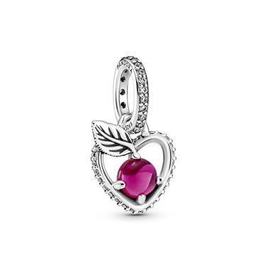 【Moments】Disn** Snow White Apple Pendant charm 399553C01 Red crystal 925 silver Poison apple