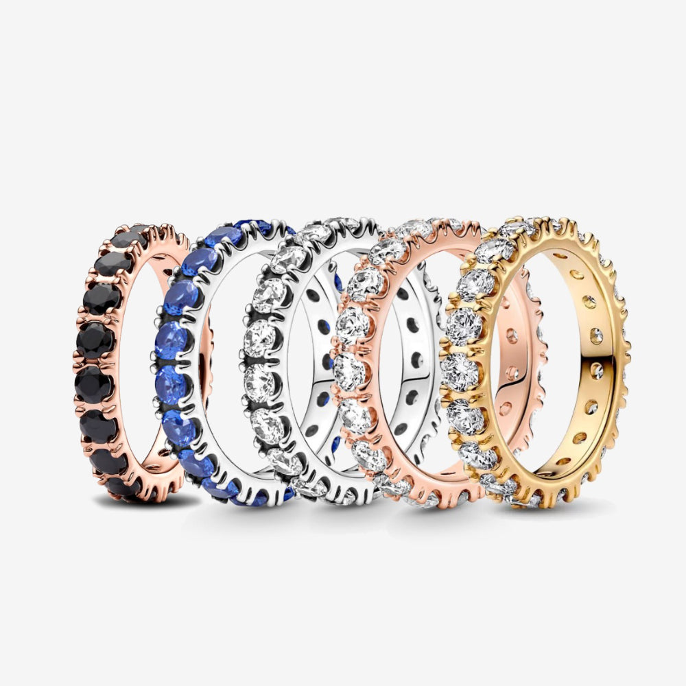 PAN Sparkling Row Eternity Ring 925 silver women diamond silver rose gold blue 190050C01 180050C02 190050C02 180050C01