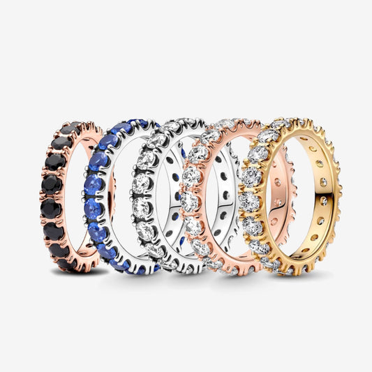 PAN Sparkling Row Eternity Ring 925 silver women diamond silver rose gold blue 190050C01 180050C02 190050C02 180050C01