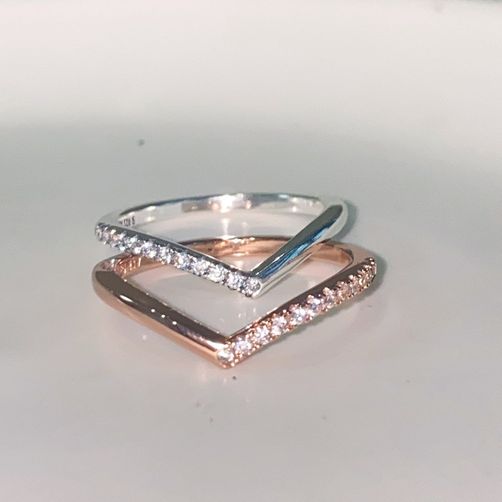 PAN Timeless Wish Half Sparkling Ring 192394C01  rose gold 925 silver simple diamond women 182394C01