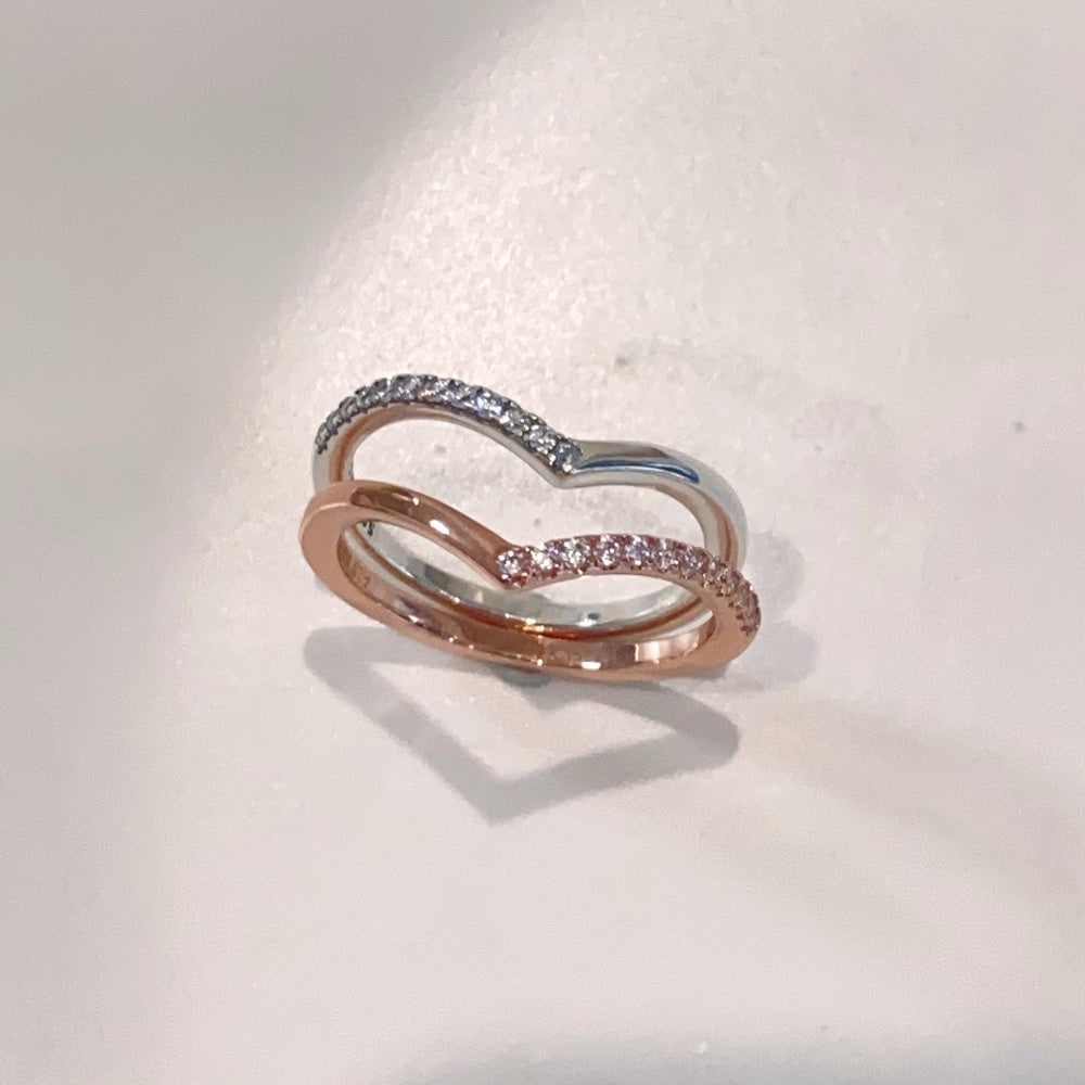 PAN Timeless Wish Half Sparkling Ring 192394C01  rose gold 925 silver simple diamond women 182394C01