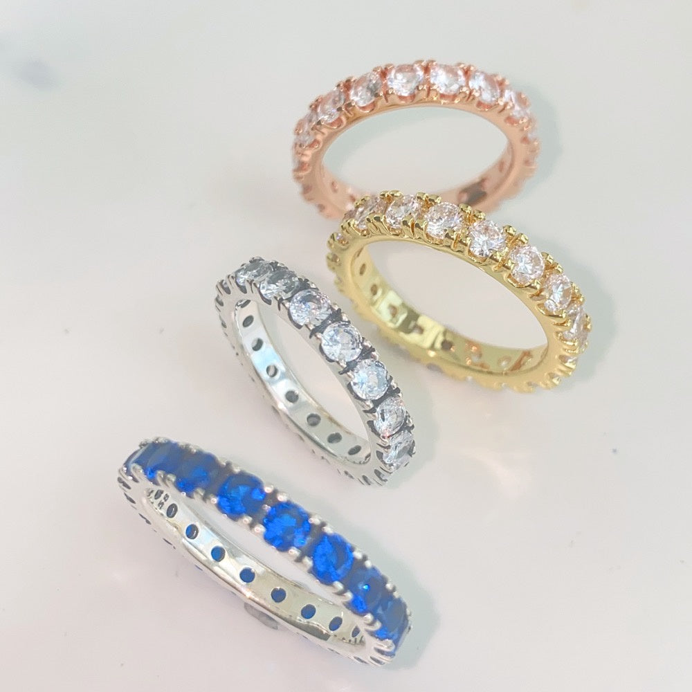 PAN Sparkling Row Eternity Ring 925 silver women diamond silver rose gold blue 190050C01 180050C02 190050C02 180050C01