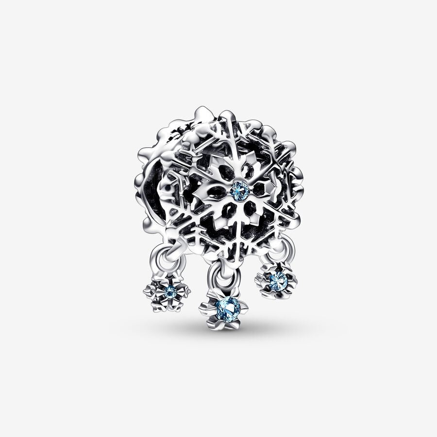 【Moments】Icy Snowflake Drop Charm 792367C01 925 Silver blue Christmas family frozen