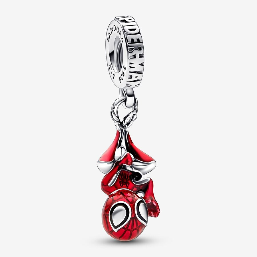 【Moments】PAN Hanging Spider-Man Dangle Charm 925 silver 792323C01 Red Superman Movie cartoon pendant