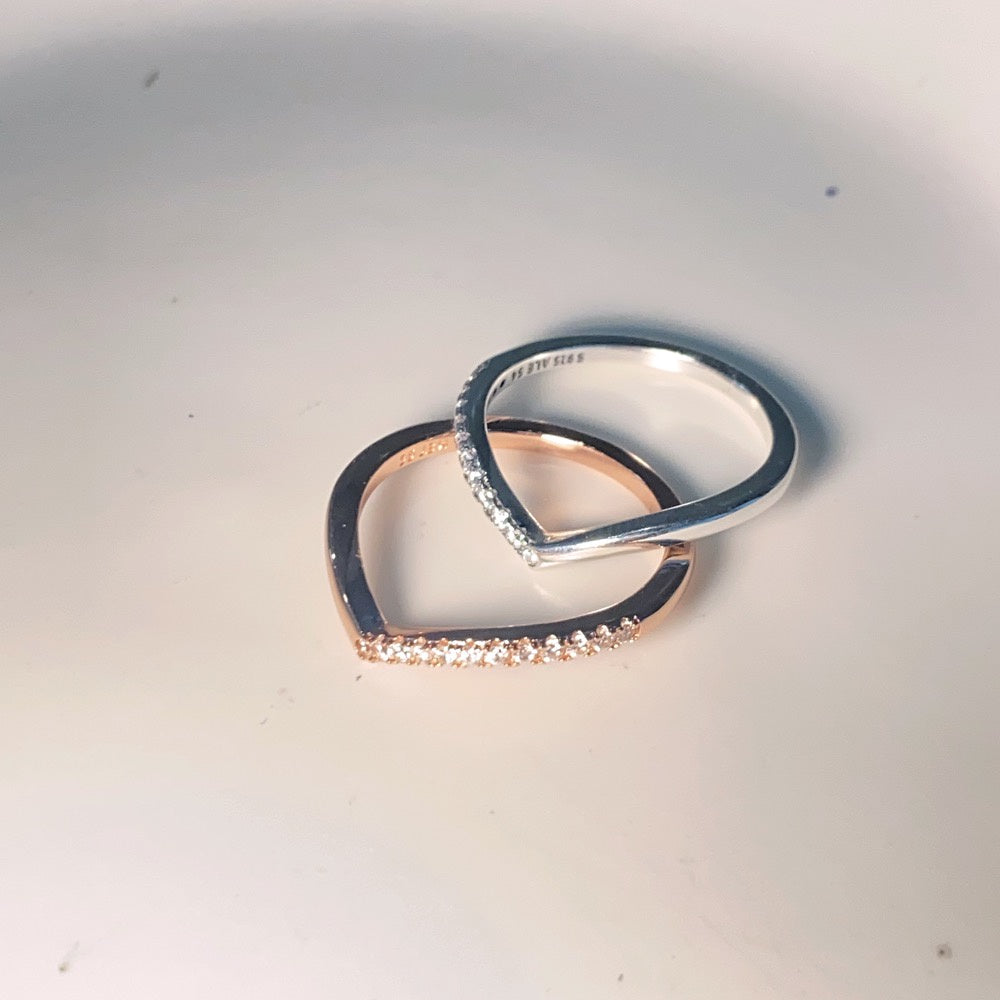 PAN Timeless Wish Half Sparkling Ring 192394C01  rose gold 925 silver simple diamond women 182394C01