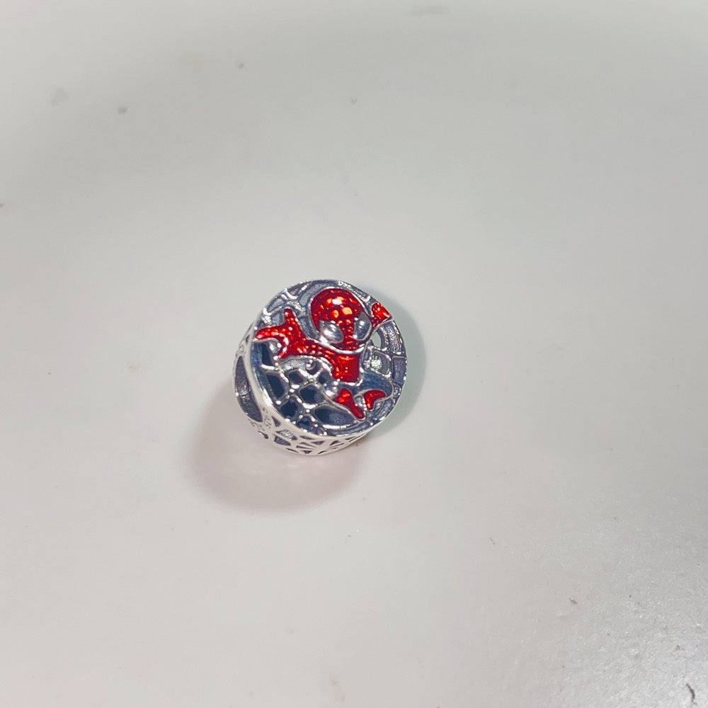 【Moments】PAN Marvel Spider-Man Soaring City Charm 925 silver 792350C01 Red Superman Movie cartoon