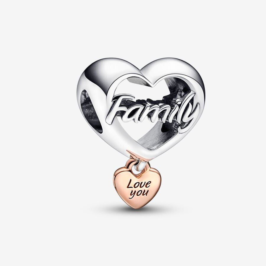 【Moments】PanLove You Family/Daughter Heart Charm 782326C00 782327C00 925 Silver heart-shaped pendant