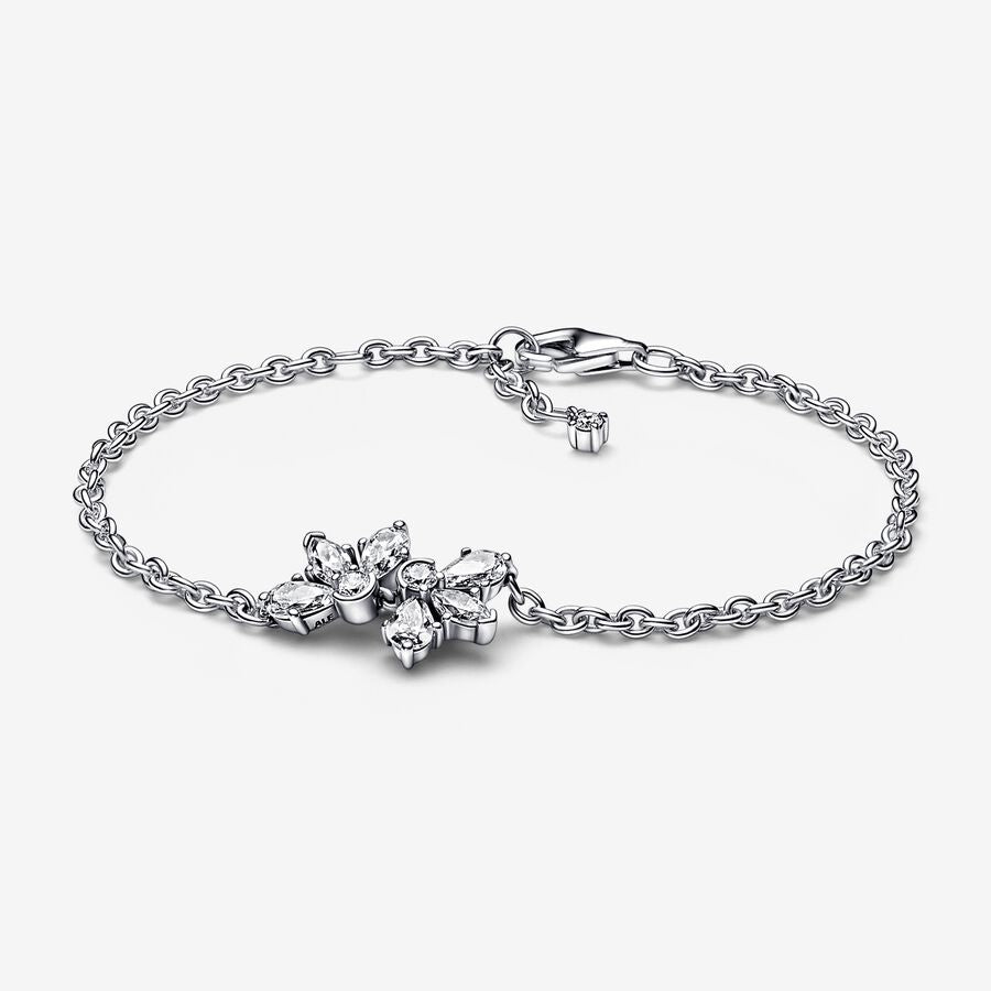 PAN Sparkling Herbarium Cluster Chain Bracelet 592398C01 925 Sterling Silver flowers for women