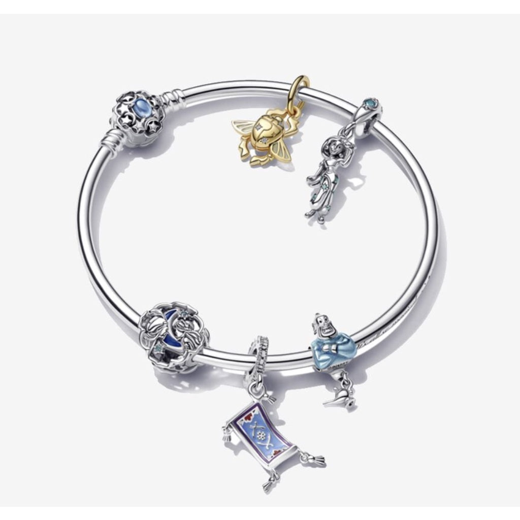 【Moments】PAN Aladdin Princess Jasmine Bangle 925 silver bracelet 592342C01 Blue luck stone