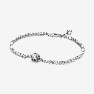 Sparkling Halo Tennis Bracelet 925 silver Gold 599416C01 Classic zircon bracelet 599416C01