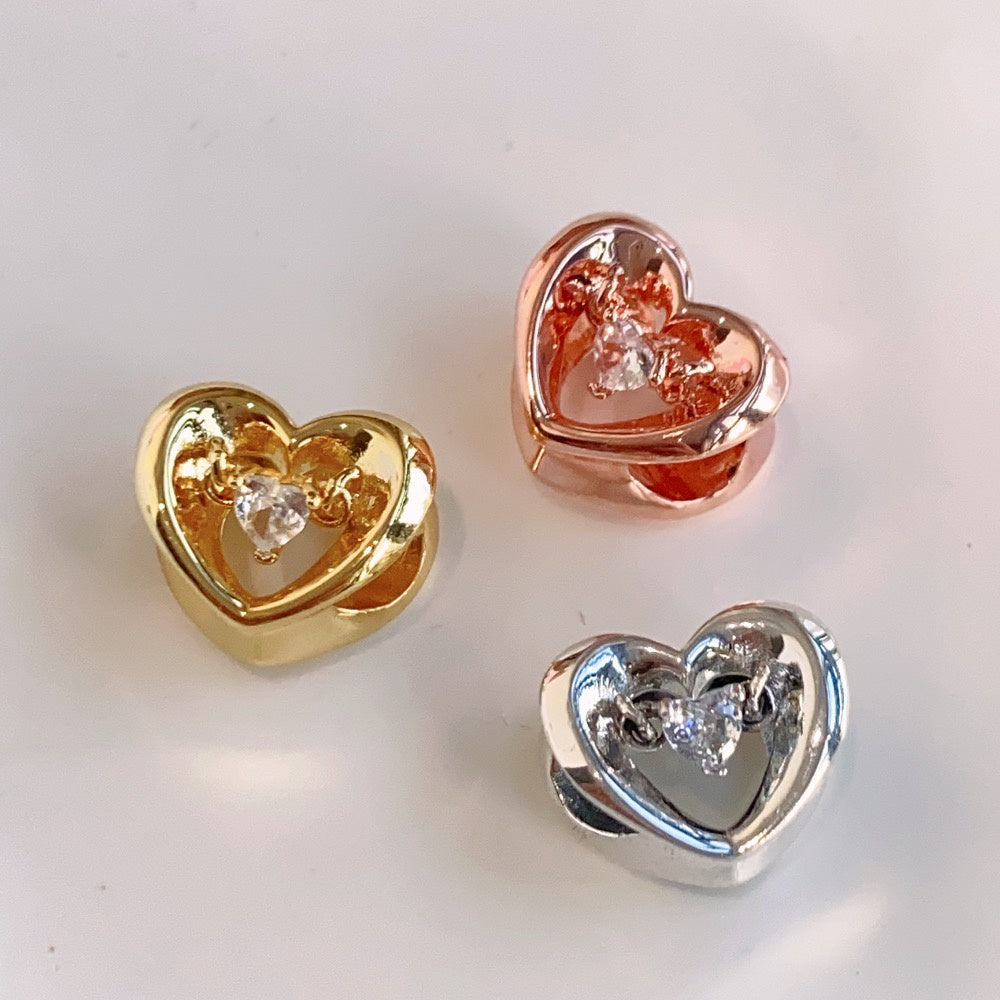 【Moments】Pan Radiant Heart & Floating Stone Charm Silver 792493C01 762493C01 782493C01 925 Silver beat heart