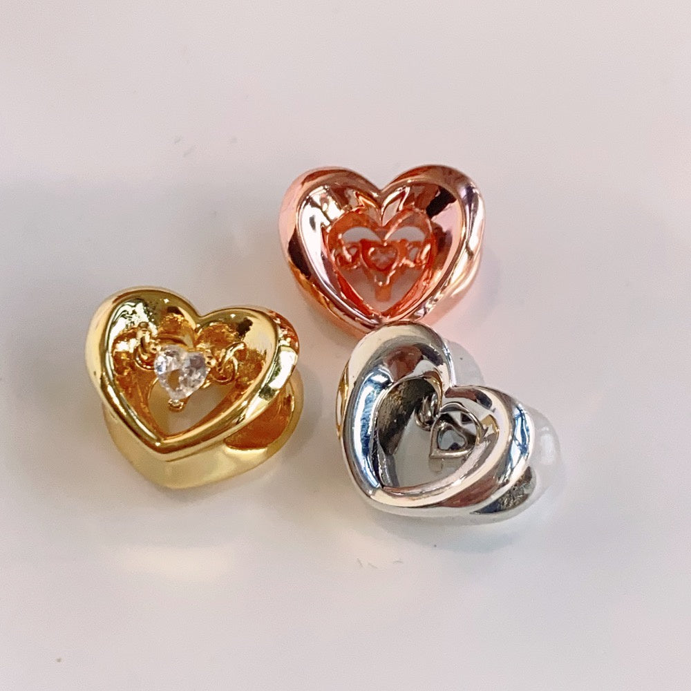 【Moments】Pan Radiant Heart & Floating Stone Charm Silver 792493C01 762493C01 782493C01 925 Silver beat heart