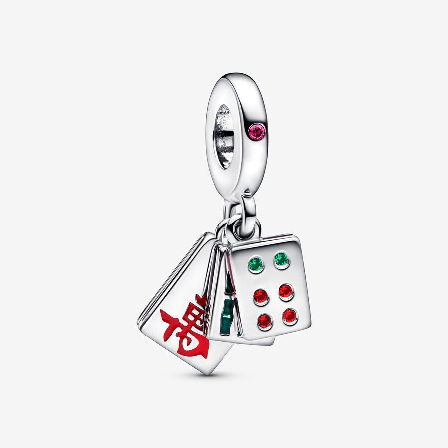 【Moments】PAN Mahjong Triple Dangle Charm 792523C01 925 Silver New Year Red lucky pendant