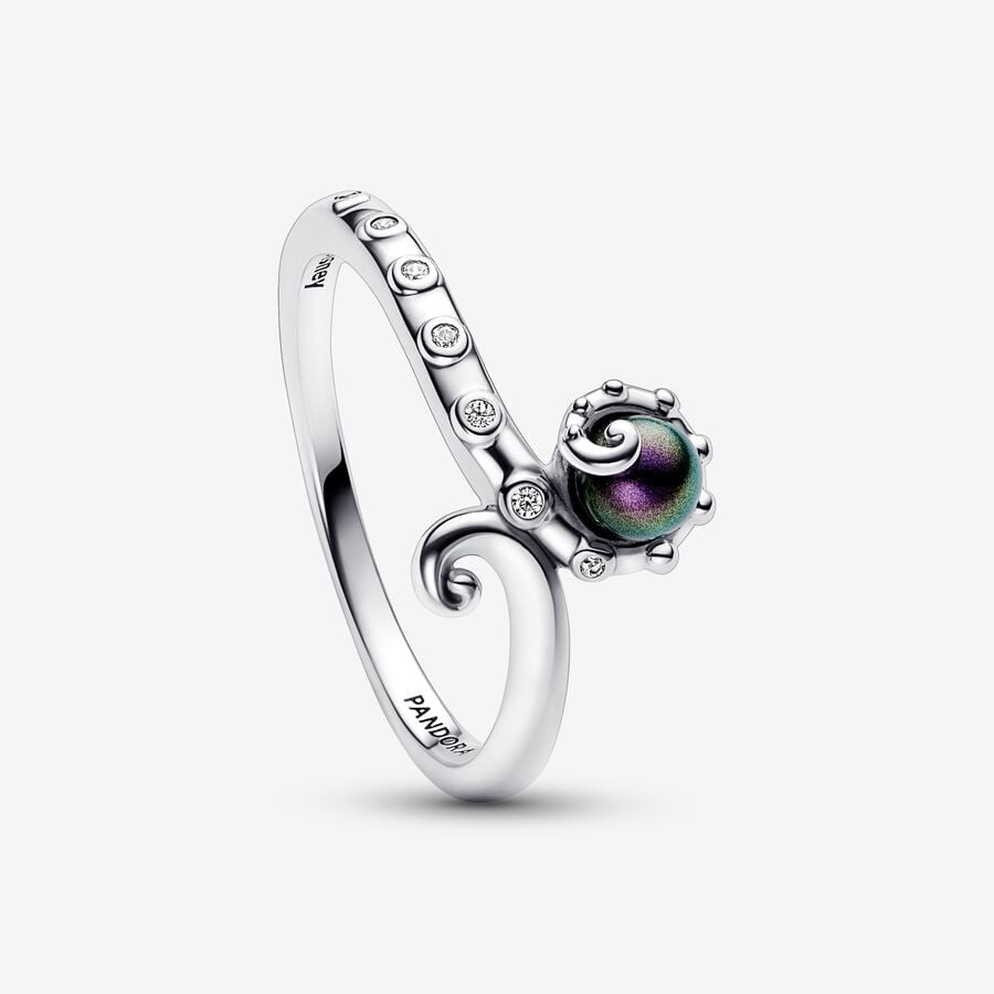 PAN The Little Mermaid Ursula Ring 192697C01 925 Sterling silver animal octopus black bead ring