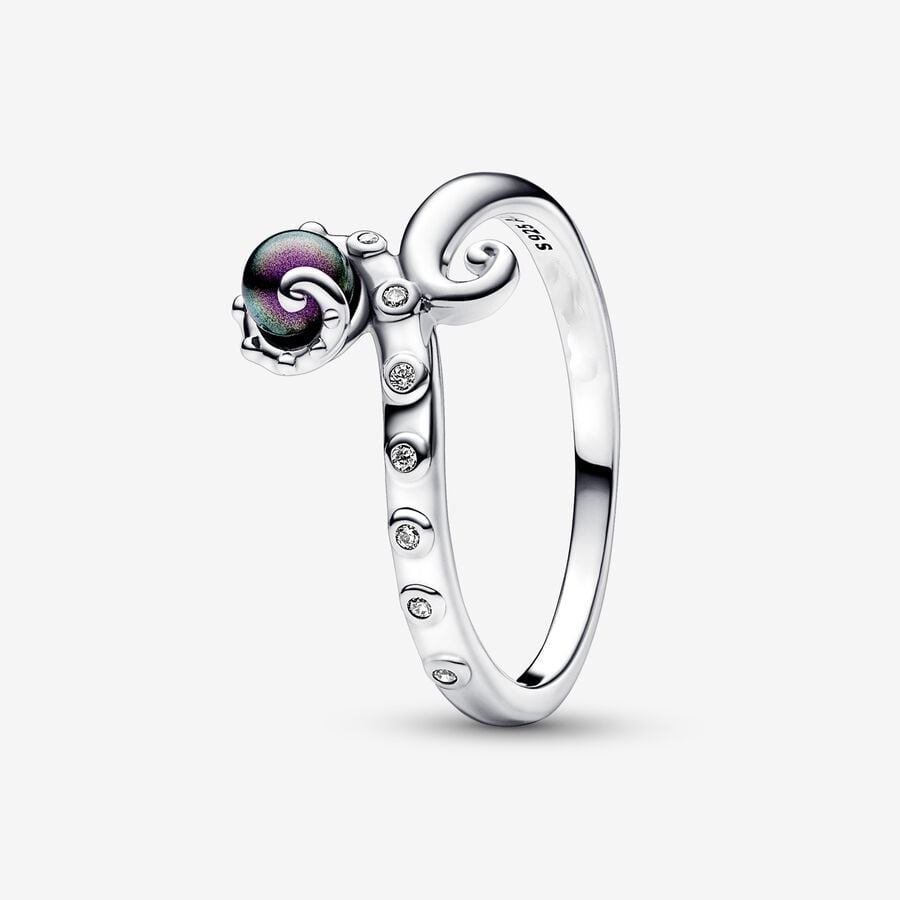 PAN The Little Mermaid Ursula Ring 192697C01 925 Sterling silver animal octopus black bead ring