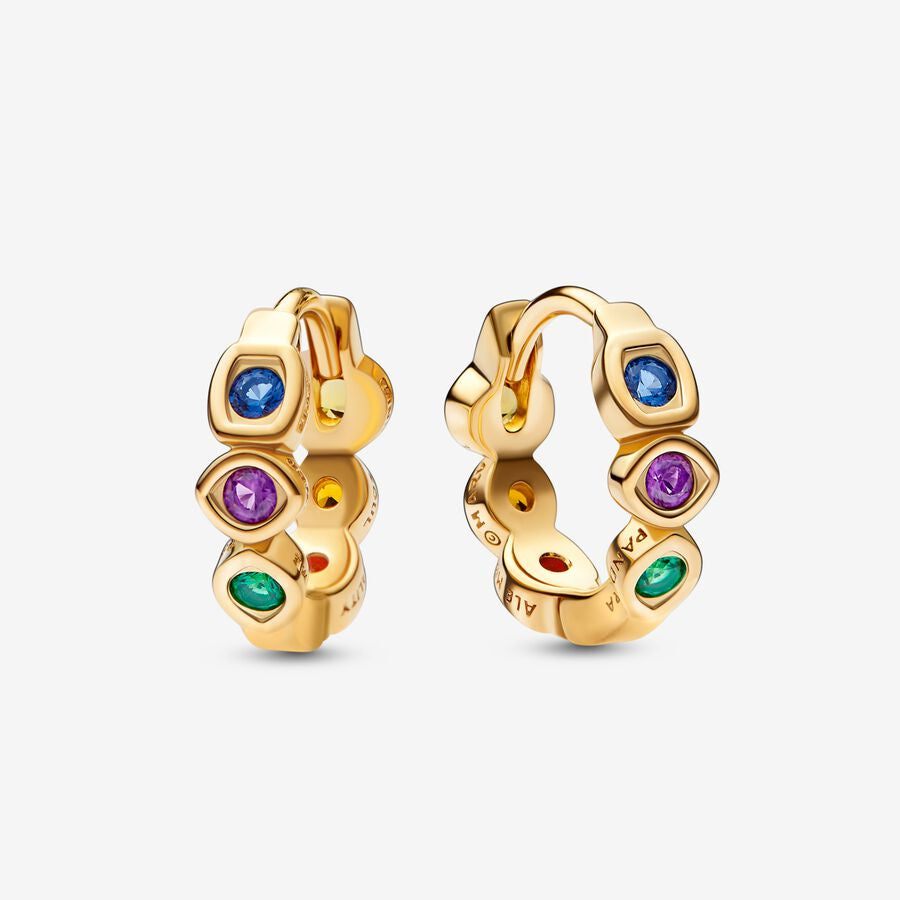 Pan Marvel The Avengers Infinity Stones Hoop Earrings 262567C01 Gold colorful crystals space reality