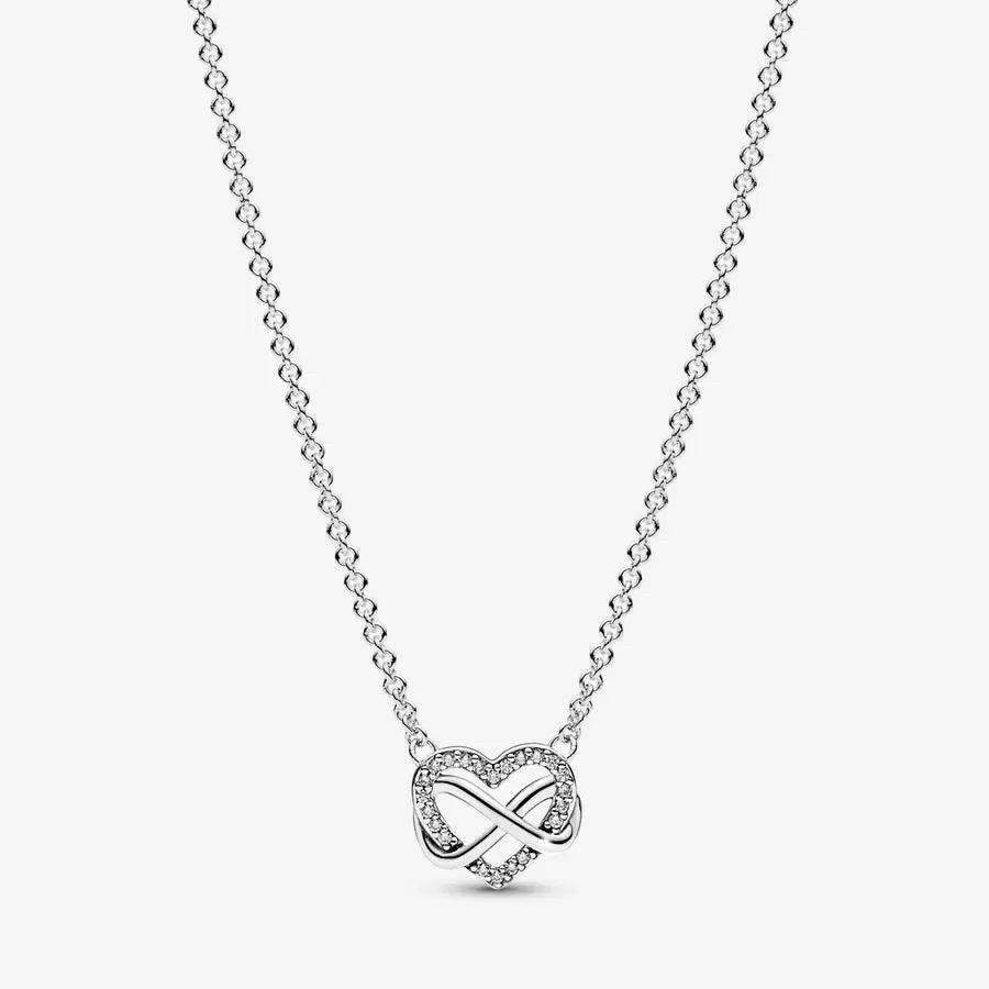 PAN Sparkling Infinity Heart Collier Necklace 925 silver for women diamond  392666C01