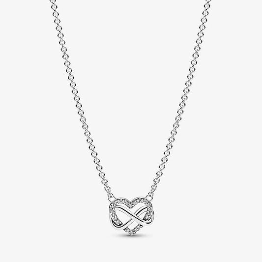 PAN Sparkling Infinity Heart Collier Necklace 925 silver for women diamond  392666C01