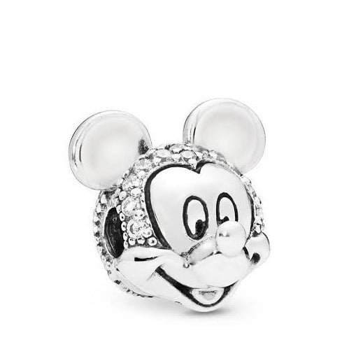 【Moments】Disn** Pan Minnie Mouse Charm Mickey charm zirconia 925 Silver clip bracelet 797495CZ 797496CZS