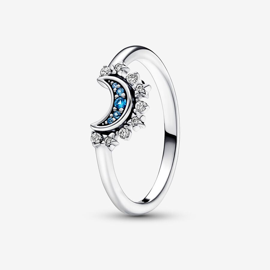 PAN Celestial Sun & Moon Ring gold 925 silver diamond blue moon ring girlfriend ring set 162674C01