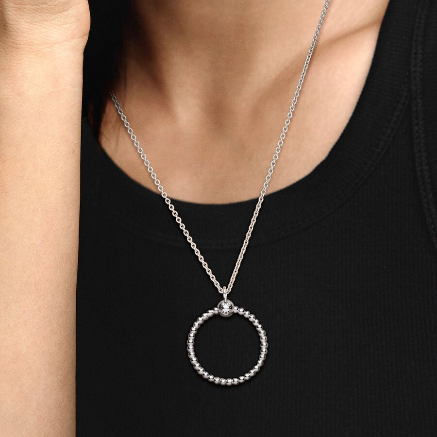 【Moments】PAN Moments Beaded O Pendant 399077C00 925 silver sterling silver charm pendant